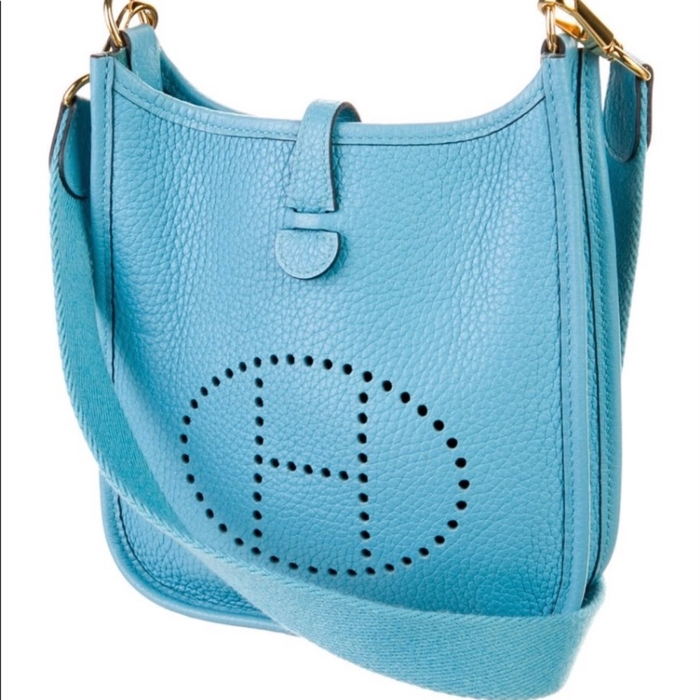 Hermes Clemence Baby blue Evelyne 16